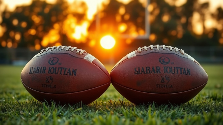 Football on field with sunset for Ohio high school football schedule week 10