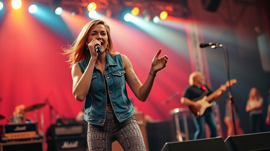 Neko Case Concert - Singer performing passionately on stage.
