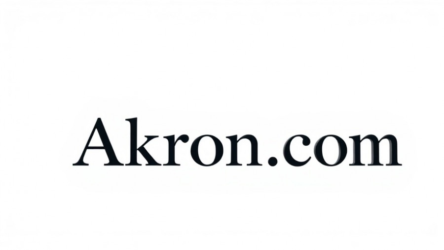 Minimalist Akron.com logo on white background.