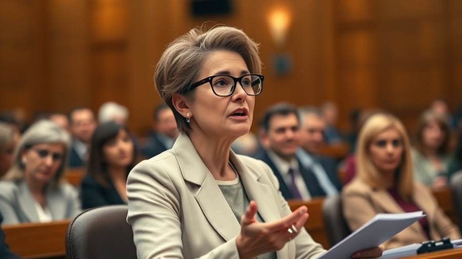 Woman speaking confidently at Cleveland Council meeting