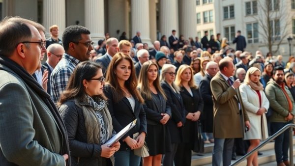 Cleveland Crisis Response Bureau group gathers at courthouse memorial event.