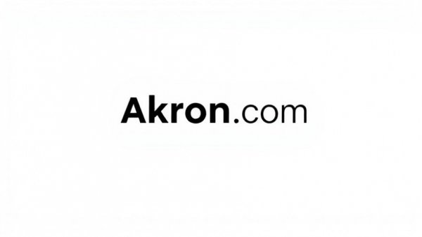 Minimalist Akron.com logo on white background.