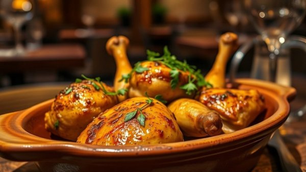 Golden brown roasted chicken, Georgian cuisine in Parma Heights.