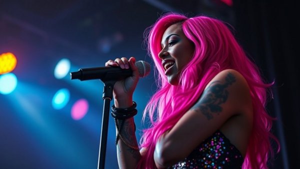 Cleveland female rapper Princess Love performing energetically on stage.