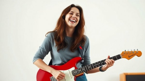 Joyful woman with guitar enjoying music, Things to do in Cleveland this weekend.