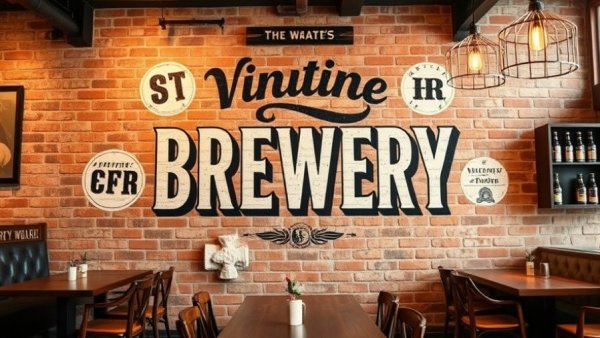 Rustic brick wall mural in Cleveland restaurant opening