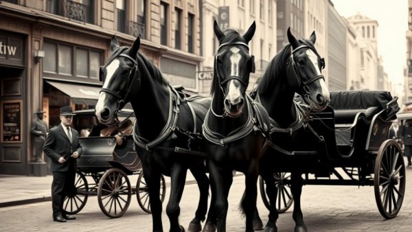 Vintage photo of horse-drawn carriage at Girves Brown Derby for 85th Anniversary.