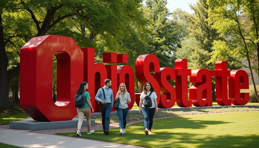 University students walking at Ohio State amidst federal cuts to research funding.