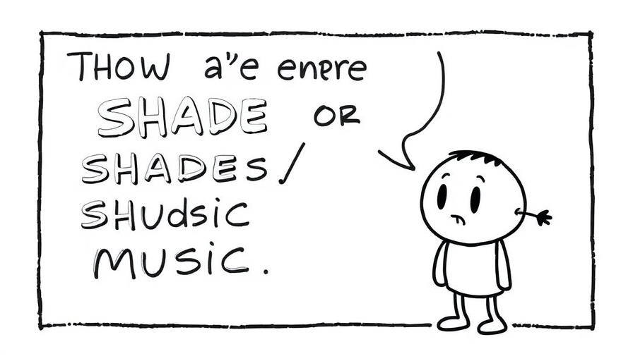 Cartoon character humorously chooses shade over music genres.