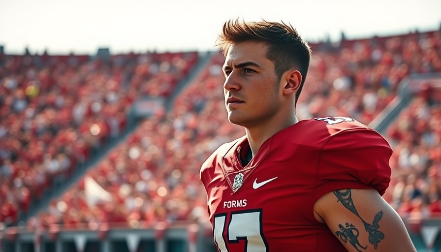 Football player stands focused on field during Browns vs Eagles.