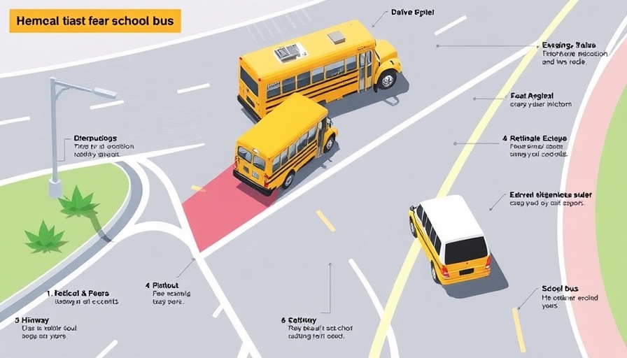 Infographic shows stopped school bus laws on different highways.