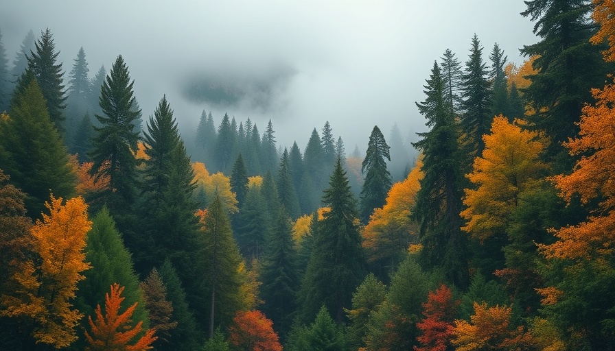 Autumn colors in foggy national park, best national parks for fall lovers.
