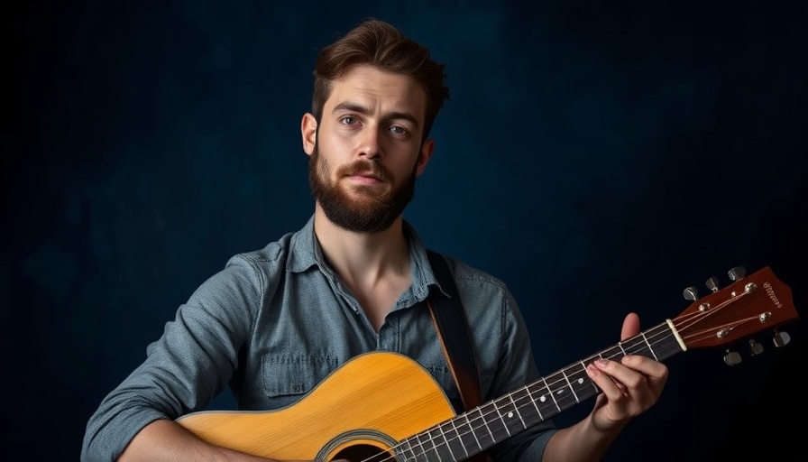 Young man with guitar at Cleveland Matt Moody release show.