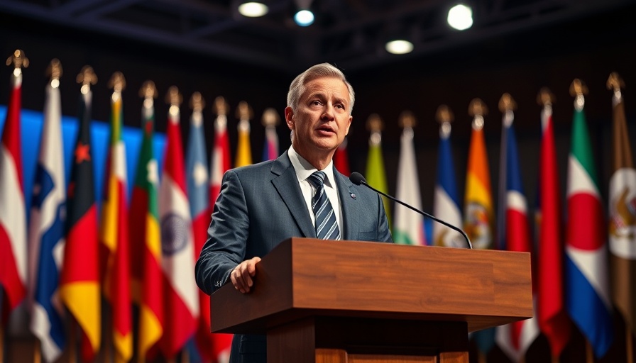 Israel Hamas peace deal implications discussed by a politician at podium.