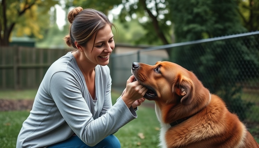 Detroit local news: Woman caring for a dog in a backyard.