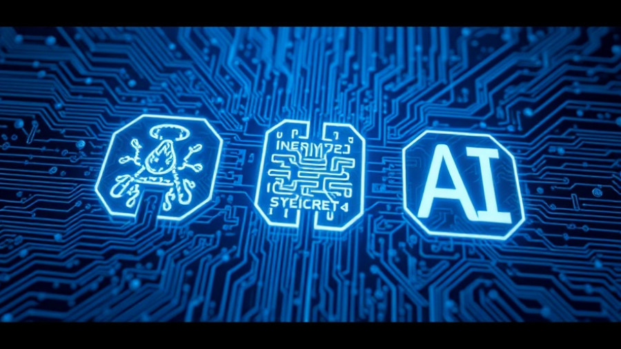 Spotting AI deepfakes concept with digital AI logos and patterns.