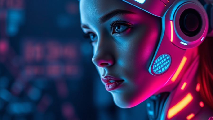 AI listening technology symbolized by futuristic AI woman.