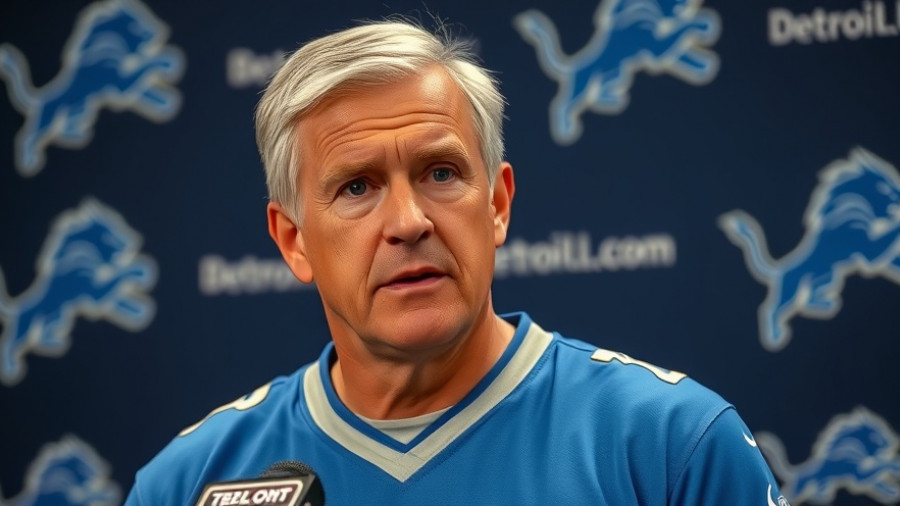 Detroit Lions representative at a press conference, August 2023.