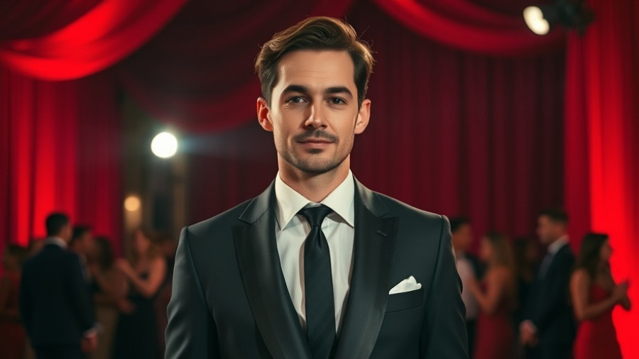 Parenting in the public eye: well-dressed man at a formal event.