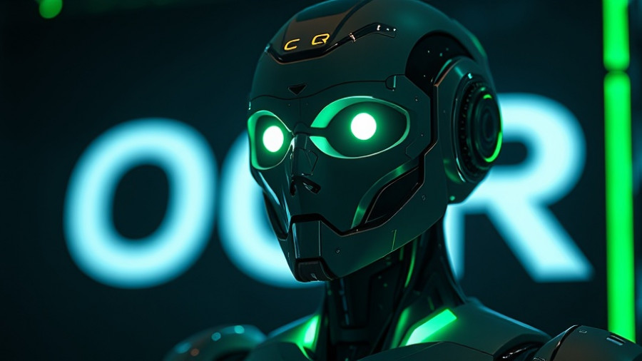 Futuristic robot represents DeepSeek OCR technology introduction.