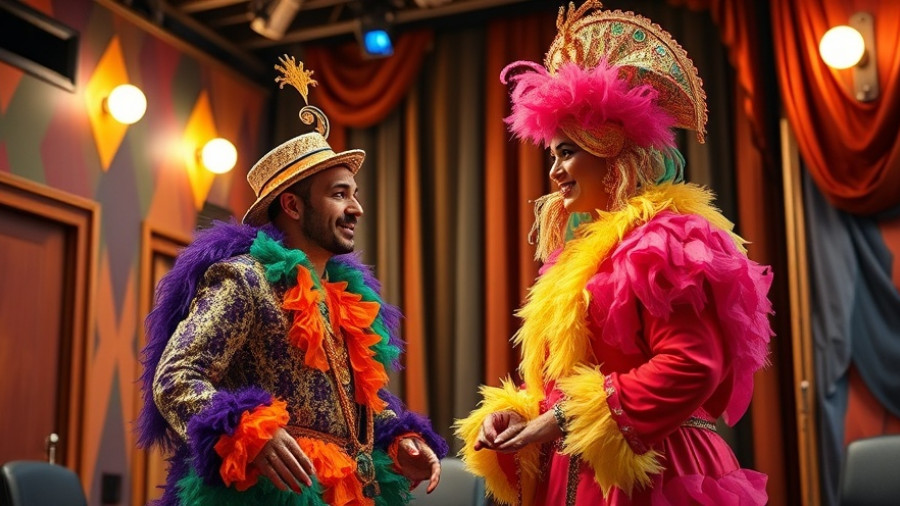 Performers backstage discussing Detroit dance performances.