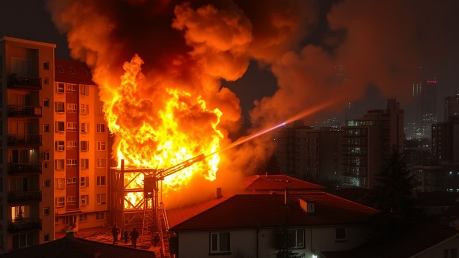Detroit local news features intense nighttime building fire.