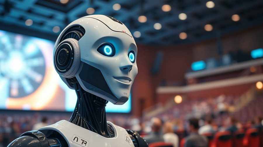 AI Self-improvement Framework presentation with futuristic AI robot.