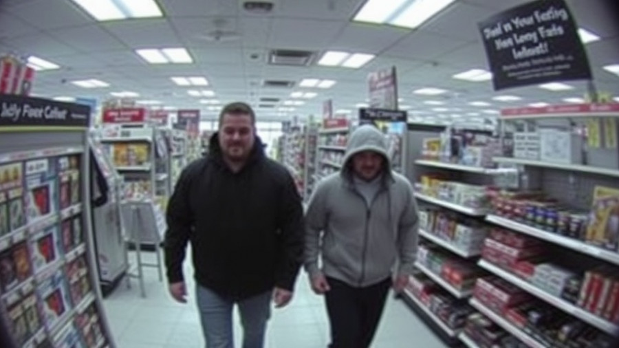 Detroit local news footage in store with people moving.