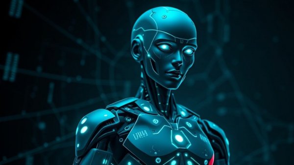 OpenAI innovations in healthcare and group chats with futuristic android design.