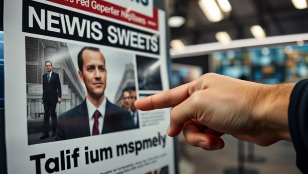 Michigan government updates headline on news poster.