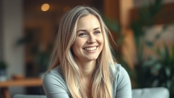 Kelly Clarkson family's public moments: smiling woman indoors.