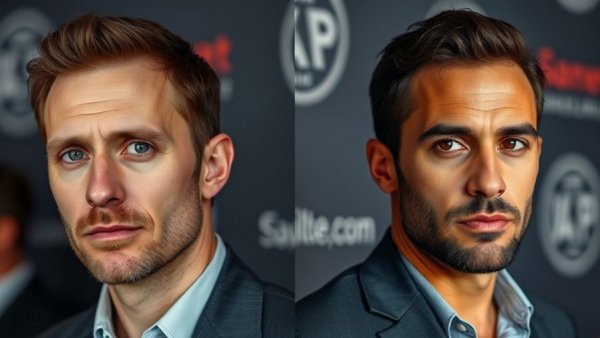 Image of two serious men related to Diddy 50 Cent feud.