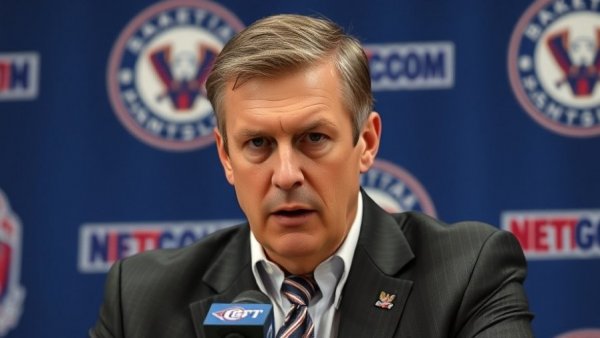 Detroit Pistons coach at press conference promoting team's dominance.