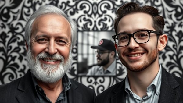 Nick Reiner Arrest news featuring two men smiling with inset image.