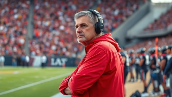 Michigan football coach Kyle Whittingham hiring discussion on live broadcast.