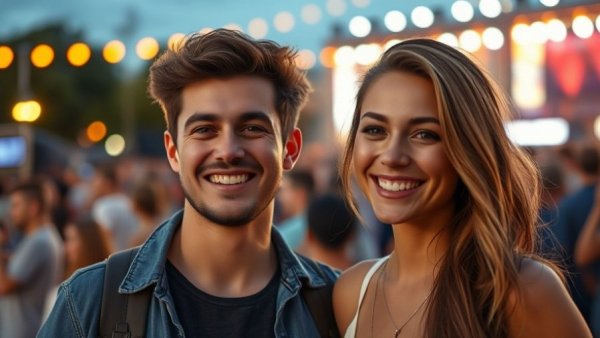 Casual portrait at a Detroit cultural festival with stage lights.