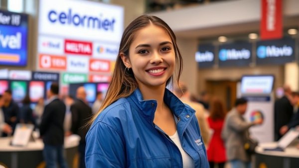 Young woman at a media event in Detroit