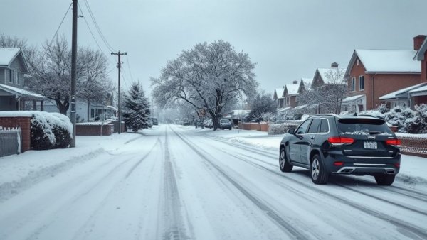Michigan man in coma after DoorDash delivery incident, snowy street scene with SUV.
