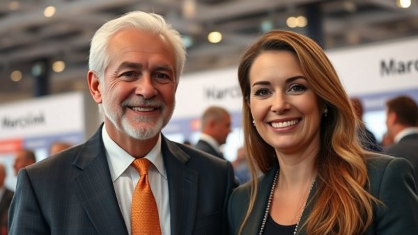 Attendees smiling at event, vibrant background, Detroit art exhibits.