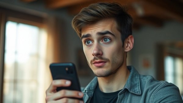 Robert Irwin new look impact on arts, young man with mustache surprised indoors.