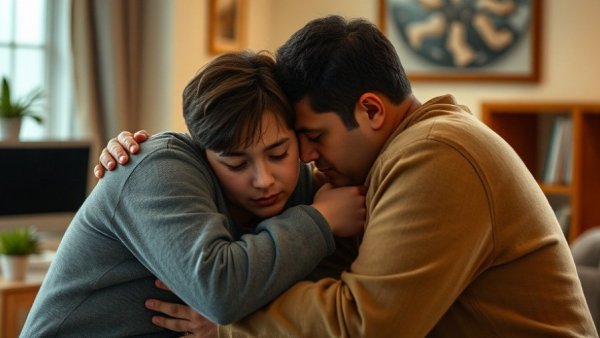 Emotional support scene indoors related to Detroit crime reports.