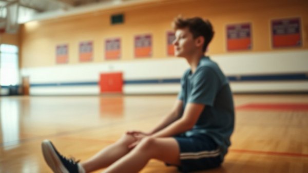 Blurry scene with person on gym floor, emphasizing motion, Detroit local news.