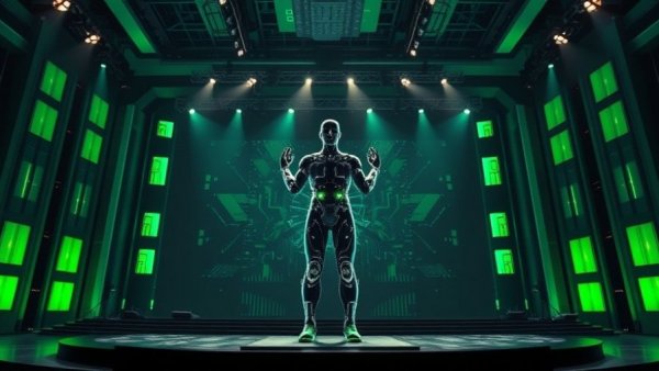 Futuristic AI presentation titled 'Google Gemini Personal Intelligence'.