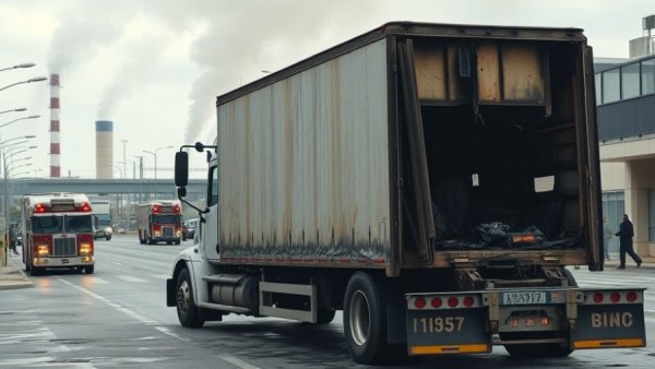 Detroit local news: burnt semi-truck on Ford Road after fire