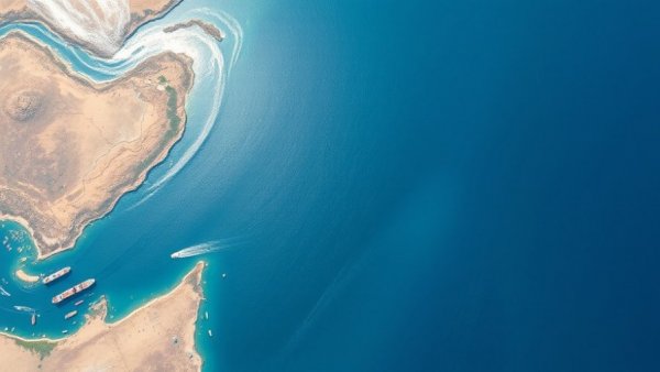 Satellite image of the Strait of Hormuz after reopening.