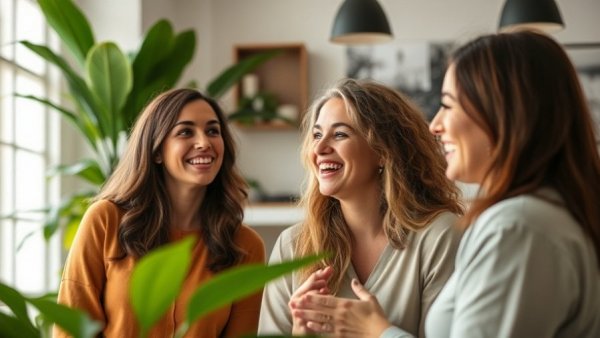 Co-parenting insights shared by group of women in discussion.