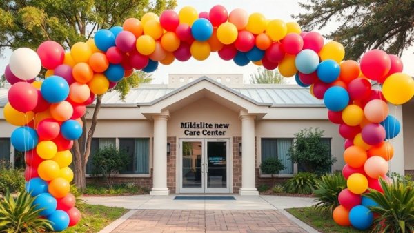 Colorful balloons at Waterford autism services center opening.