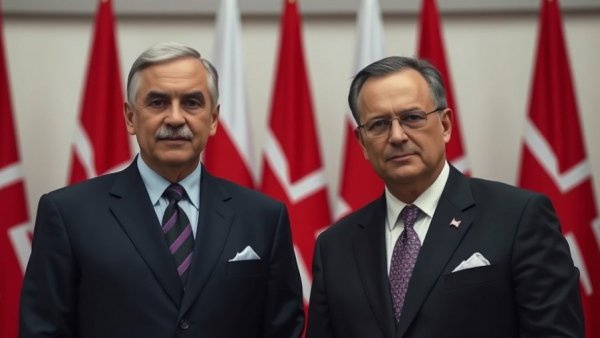 Distinguished men at formal event, Michigan government updates backdrop.