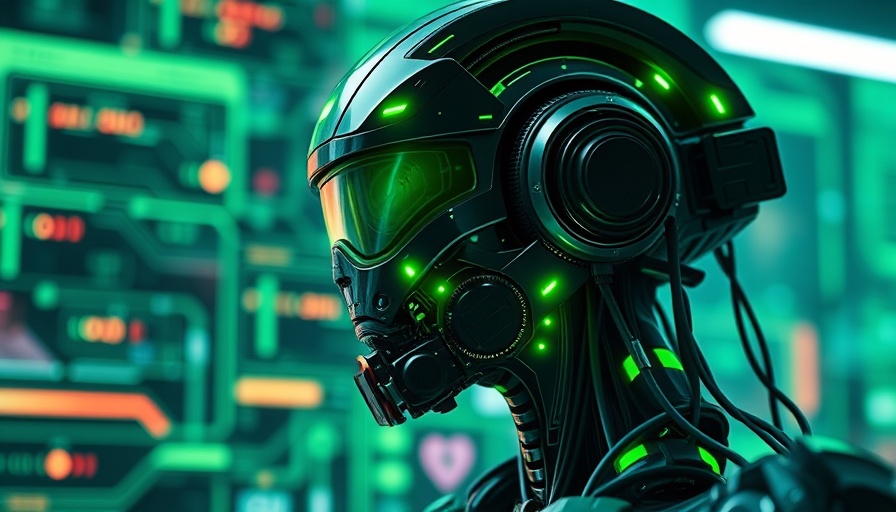 Futuristic AI cyborg illustrating Mercury AI speed with neon green lighting.