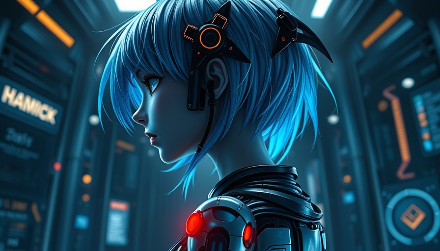 Futuristic humanoid with cybernetic features showcasing on-device AI technology.